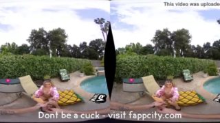 Hot american babe gets fucked by the pool