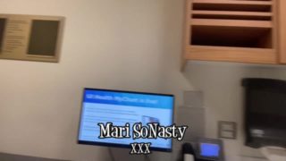 Cumshot in doctors office waiting for nurse