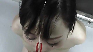 JAV BDSM Yuu Kawakami Nose Hook Blowjob with Rope Binding Bondage