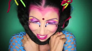 Creepy colorful BJ with Romi Rain.