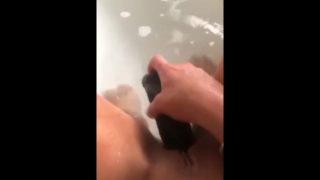 Amby has a cheeky dildo play in the bath