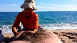 Sexy Asian lady delivers a fabulous massage on the beach