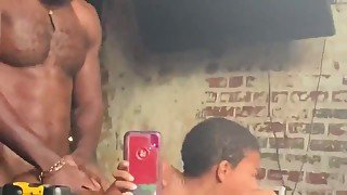 Ebony amateur couple morning sex video