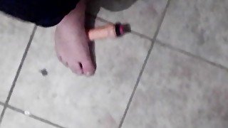 Barefoot Boy tramples on Dildo(very Hot feet)