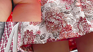 Upskirt video in the fresh air starring amateur woman