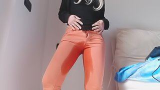 Pee in my orange jeans