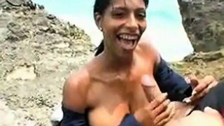 Mexican With Big Titties Outdoor Blowjob