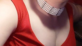 Blonde TEEN STEPDAUGHTER teases & begs DADDY tight red dress SELFIE JOI