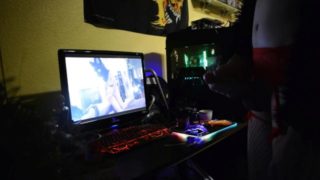 Little Femboywolf is waching porn and cum in his face Pt.2