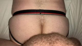 Preview blindfolded bi raw guy in jockstrap begging