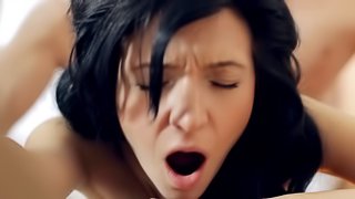 Beauty with black hair fucked sensually in her teen pussy