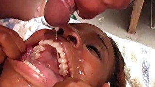 Ebony babe gets fucked doggy style in black on black porn vid