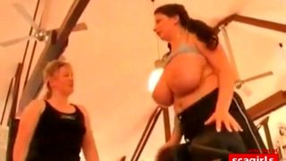 incredible big boobs in public gym