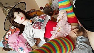 Realdoll Fuck Susumi Halloween 5. Kawaii Bitch - Witch Cowngirl Monster Big Lips Pussy Creampie POV.