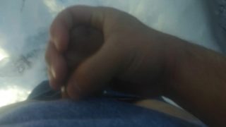 man moaning in the mountains masturbating