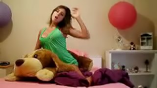 Naughty Teen Gets Naked Playing With Her Stuffed Dog