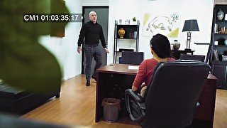 Hidden cam at the office records Becky Bandinig getting fucked