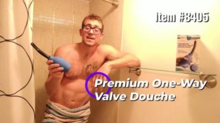 ANAL DOUCHING USING GAY ANAL CLEANING SPRAY