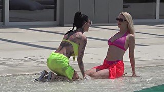 FFM threesome with wife Kelly Stafford and her friend Megan Inky