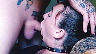 FACIAL, CUMMING a huge load all over her face after BALLS DEEP FACE FUCK 1080HD