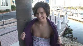 Gorgeous brunette girl having an incredible amateur fucking outside