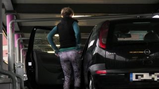 Desperate Girl Pisses In Car Park