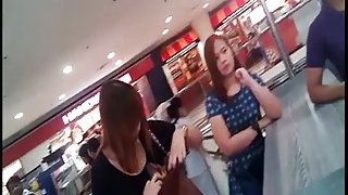 cute chick with nice pantie in the mall