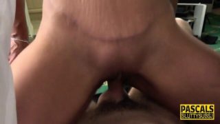 Mouth fucked milf submissive with big boobs