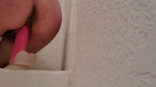 Riding my dildo in the shower