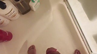 Morning shower masturbation session