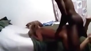 Blonde babe gets fucked by her black lover.