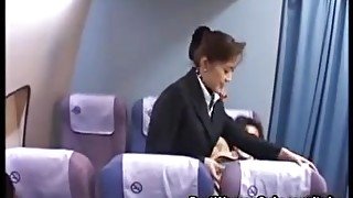 Japanese Mature Cabin Attendant Blowjob To Clients