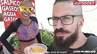 Hot Colombian Black Slut Picked Up At The Market To Get Facialized - Big fake tits