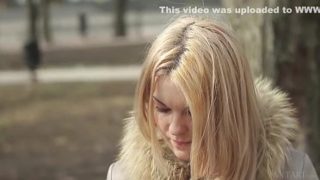 Cute golden-haired Russian teen gal