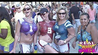 Wild Street Party Flashing in Key West Super High Quality Clip 3