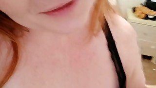 BBW chubby ginger cutie makes herself climax