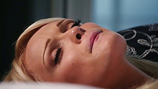 Lustful blonde beauty Zoey Paige gets her muff polished and fucked