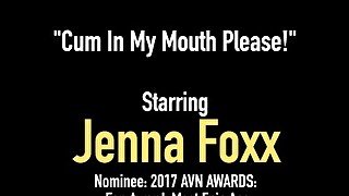 Black Beauty Jenna Foxx Stuffs Her Pink Mouth With A Big Hard Cock!