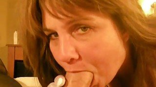 Brown-haired next-door milf admires me with her cock-sucking skills