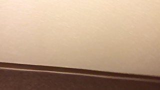 Almost caught cumming in hotel hallway