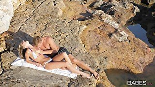 Skinny doll gets a local guy to fuck her by the beach