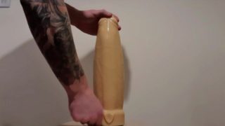 Twink lad taking monster dildos gaping ass