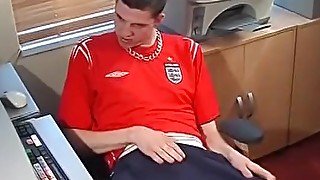 Young gay Carl jerking off big cock and cumshot solo