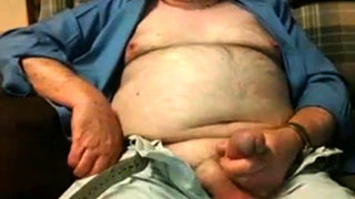 Hairy Grandpa Bear Fondling His Cock