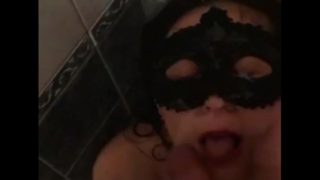 My wife blowjob in the bathroom homemade pov and cumshot in the face
