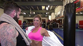 Hardcore fucking in the gym with cock hungry blonde Nikky Clarisse