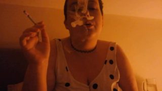 BBW Cutie Smoking For You In Warm Cosy Lighting