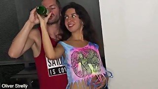 Drunk brunette hardcore porn video