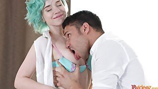 18videoz - Alice Klay - Blue-haired teeny assfucking debut