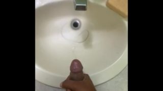 Cumming in the sink